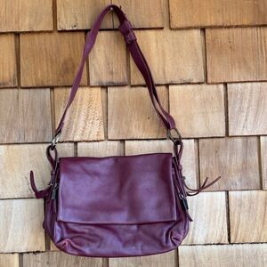 Stone Mountain Accessories Burgundy Leather Shoulder Bag